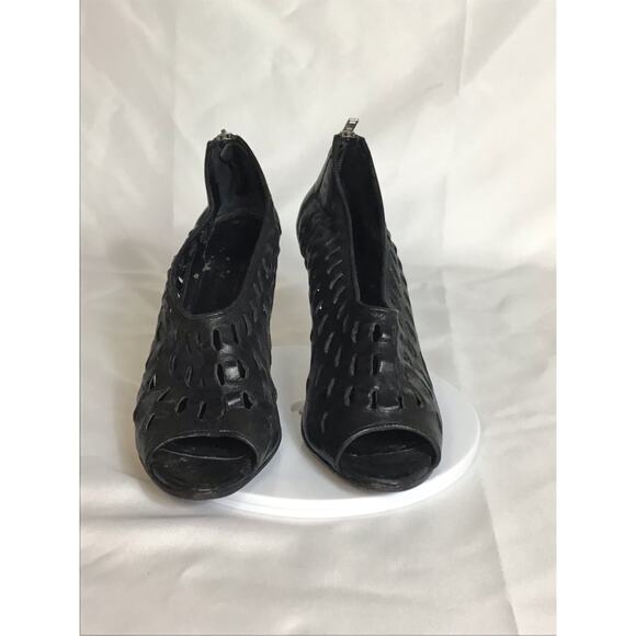 Loeffler Randall Women Peep Toe Heels Sz 11B Black EUC Flaw Edgy Sexy Formal - Picture 2 of 8